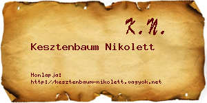 Kesztenbaum Nikolett névjegykártya